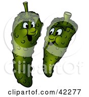 Clipart Illustration Of Two Happy Gherkins
