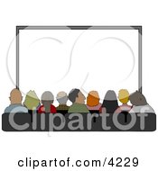 Audience Sitting In Their Seats At The Movie Theatre Clipart