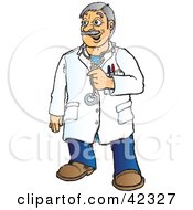 Clipart Illustration Of A Friendly Gray Haired Male Doctor