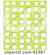 Clipart Illustration of a Retro Pattern With Rows Of White And Green Boxes by suzib_100 #COLLC42361-0076
