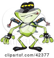 Clipart Illustration Of A Disguised Green Ninja Frog by Dennis Holmes Designs