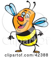 Poster, Art Print Of Friendly Orange Black And Yellow Honey Bee