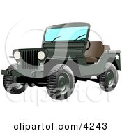 4wd Military Army Jeep Clipart by djart