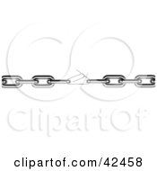 Clipart Illustration Of A Chain Held Together With A Weak Unfolding Paperclip by stockillustrations