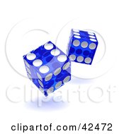 Poster, Art Print Of Two Blue And White Tumbling Dice