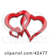 Clipart Illustration Of Three Entwined 3d Red Hearts by stockillustrations #COLLC42477-0101