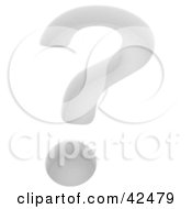 Clipart Illustration Of A White 3d Question Mark
