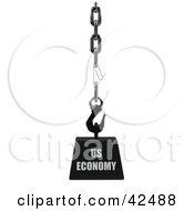 Clipart Illustration Of A Weak Chain Linked With A Paperclip Holding A Heavy Weight Of US Economy by stockillustrations #COLLC42488-0101