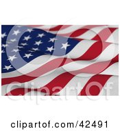 Poster, Art Print Of Wavy Textured American Flag With Stars And Stripes