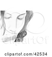 Clipart Illustration Of A Sketched Woman Kissing Her Fingers by Arena Creative