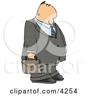 Poster, Art Print Of Businessman Wearing Suit  Tie And Carrying A Briefcase