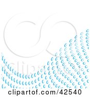 Clipart Illustration Of A Wave Of Blue Water Droplets Along A White Background by Arena Creative #COLLC42540-0094