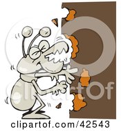 Clipart Illustration Of A Hungry Termite Munching On Wood