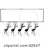 Clipart Illustration Of A Team Of Happy Black Ants Carrying A Blank Sign by Dennis Holmes Designs