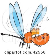 Poster, Art Print Of Bored Orange Dragonfly With A Forked Tail
