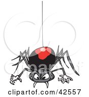 Poster, Art Print Of Creepy Black Widow Spider Descending On A Web