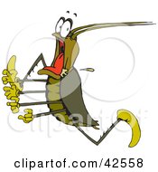 Clipart Illustration Of A Scared Cockroach Running by Dennis Holmes Designs #COLLC42558-0087