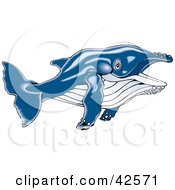 Poster, Art Print Of Swimming Blue Whale