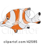 Clipart Illustration Of A Friendly Orange And White Fish