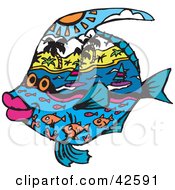 Poster, Art Print Of Fish With Land And Sea Designs