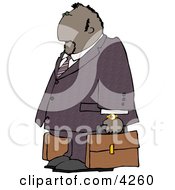Poster, Art Print Of Ethnic Businessman Traveling With A Couple Briefcases
