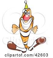 Poster, Art Print Of Clowny Clown Fish Wearing A Red Nose And Party Hat