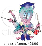 Clipart Illustration Of A Graduate Octopus In A Gown And Cap