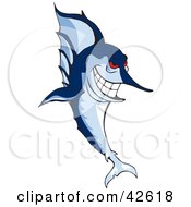 Poster, Art Print Of Mean Blue Marlin With Red Eyes