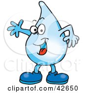 Energetic And Friendly Blue Water Drop Character