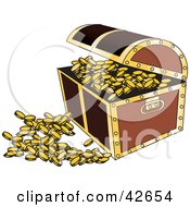 Open Treasure Chest With Coins Spilling Out