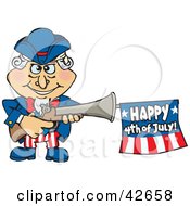 Uncle Sam Shooting An Independence Day Flag Out Of A Gun