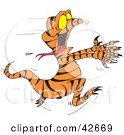 Clipart Illustration Of A Scared Running Lizard by Dennis Holmes Designs