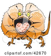 Clipart Illustration Of An Aggressive Frill Lizard With Ants On His Tongue by Dennis Holmes Designs