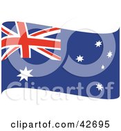 Clipart Illustration Of A Flag Of Australia Waving by Dennis Holmes Designs