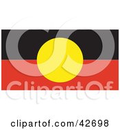 Clipart Illustration Of A Red Black And Yellow Australian Aboriginal Flag by Dennis Holmes Designs