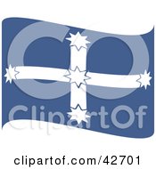 Clipart Illustration Of A Waving Blue And White Southern Cross Eureka Flag