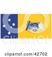 Poster, Art Print Of Blue Yellow And White Flag Of The Australian Capital Territory