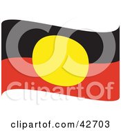 Clipart Illustration Of A Red Black And Yellow Waving Australian Aboriginal Flag