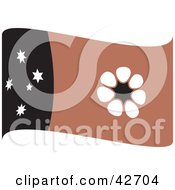 Clipart Illustration Of A Brown White And Black Waving Northern Territory Flag With Southern Cross Stars