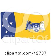 Poster, Art Print Of Blue Yellow And White Waving Flag Of The Australian Capital Territory