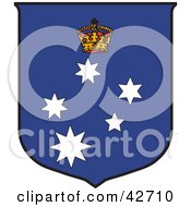 Clipart Illustration Of A Coat Of Arms With The Coat Of Arms For Victoria Australia With A Crown And Southern Cross Stars