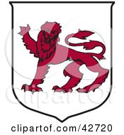 Poster, Art Print Of Tasmania Coat Of Arms With A Red Lion