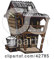 Poster, Art Print Of Two Story Wooden House