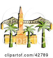Poster, Art Print Of Palm Trees In Front Of The Brisbane City Hall And The Story Bridge In Australia