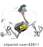 Poster, Art Print Of Sweaty Emu Bird Sweating And Running