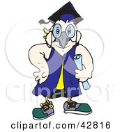 Clipart Illustration Of A White And Yellow Cockatoo Bird Graduate