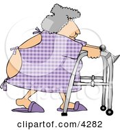 Hospitalized Obese Woman Using A Walker