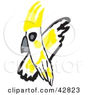 Poster, Art Print Of Flying White And Yellow Cockatoo Bird