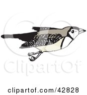 Clipart Illustration Of A Double Bar Finch Bird Flying