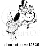 Poster, Art Print Of Sweet Kookaburra Bird Couple Perched On A Branch With Bells
